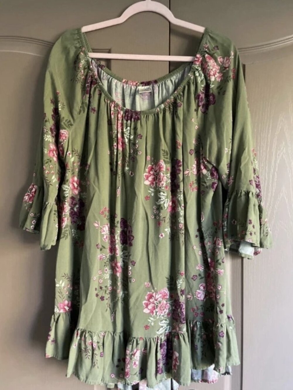 Long sleeves top tunic woman size 1X Rayon MWOT